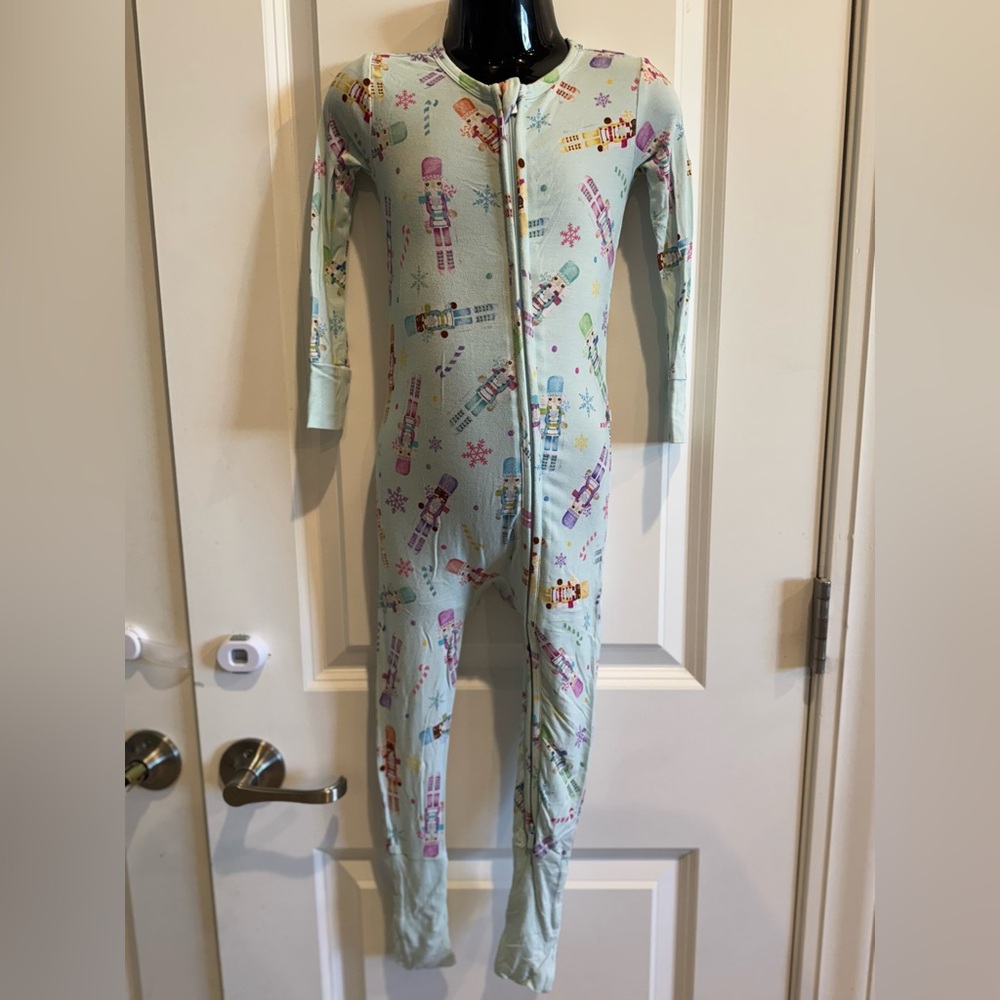Posh Peanut Nutcracker Convertible Romper Pajama - Mint and Multicolor